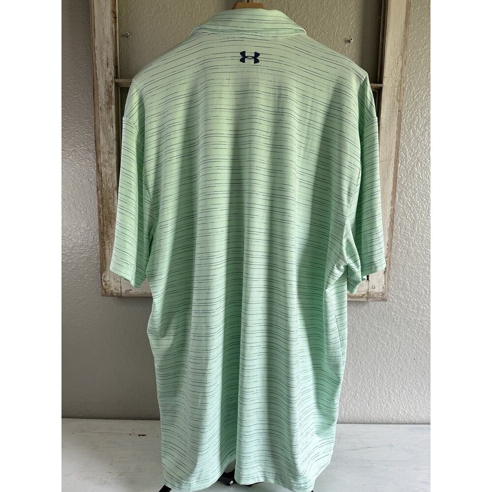 Under Armour Light Mint Green Striped Polo - Picture 3 of 10